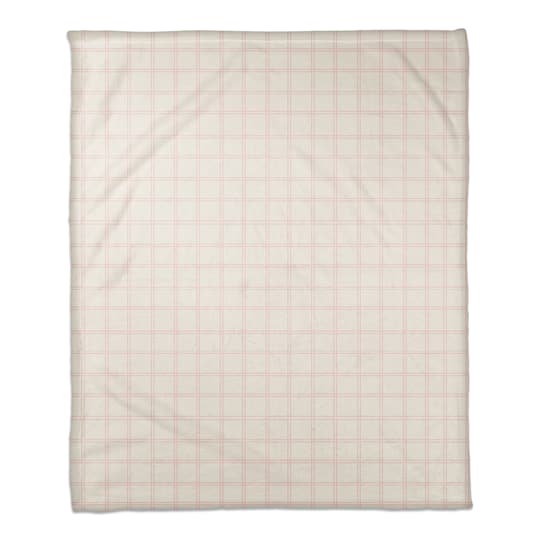 Michaels, Pink Grid Pattern Fleece Blanket – Category: Pillows, Throws, Table Linens, & Runners
